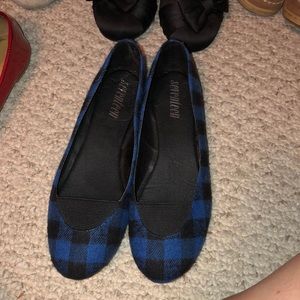 Black and Blue checkered flats